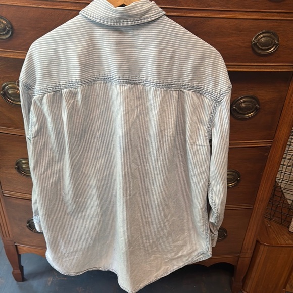 Calvin Klein Jeans White and Blue Casual Button Down Long Sleeve - Picture 4 of 4